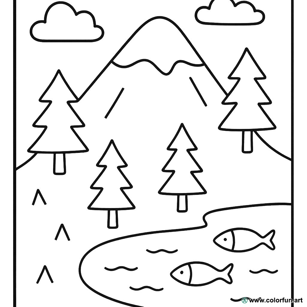 desenhos para colorir montanha zen