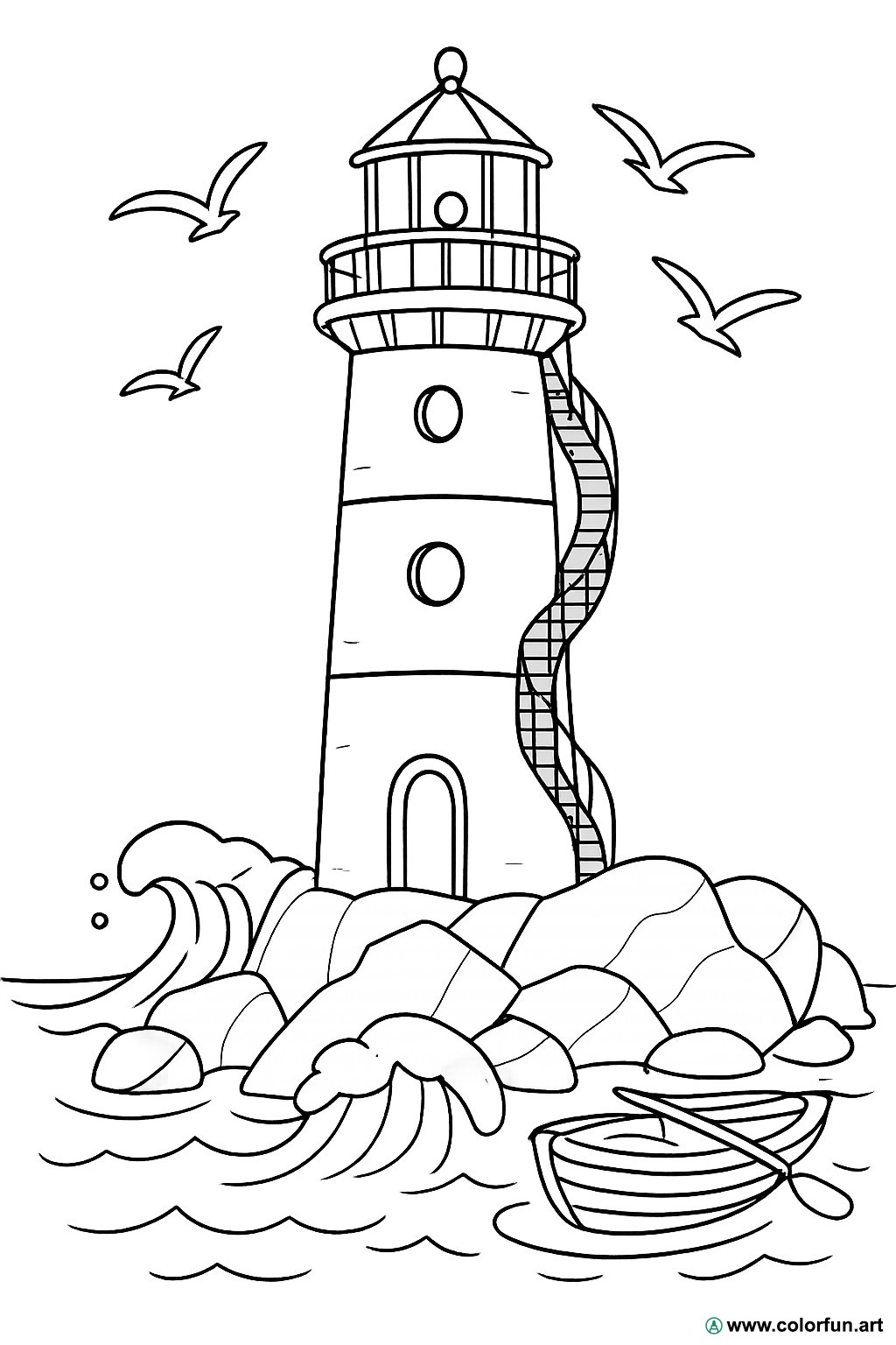 desenhos para colorir farol vintage