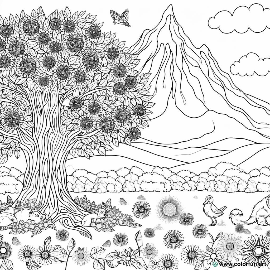 desenhos para colorir realista paisagem