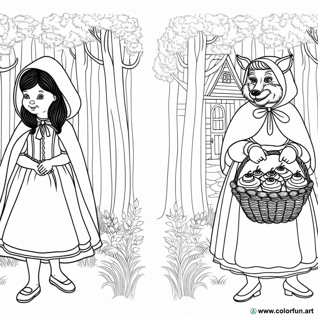 desenhos para colorir capuchinho vermelho vintage