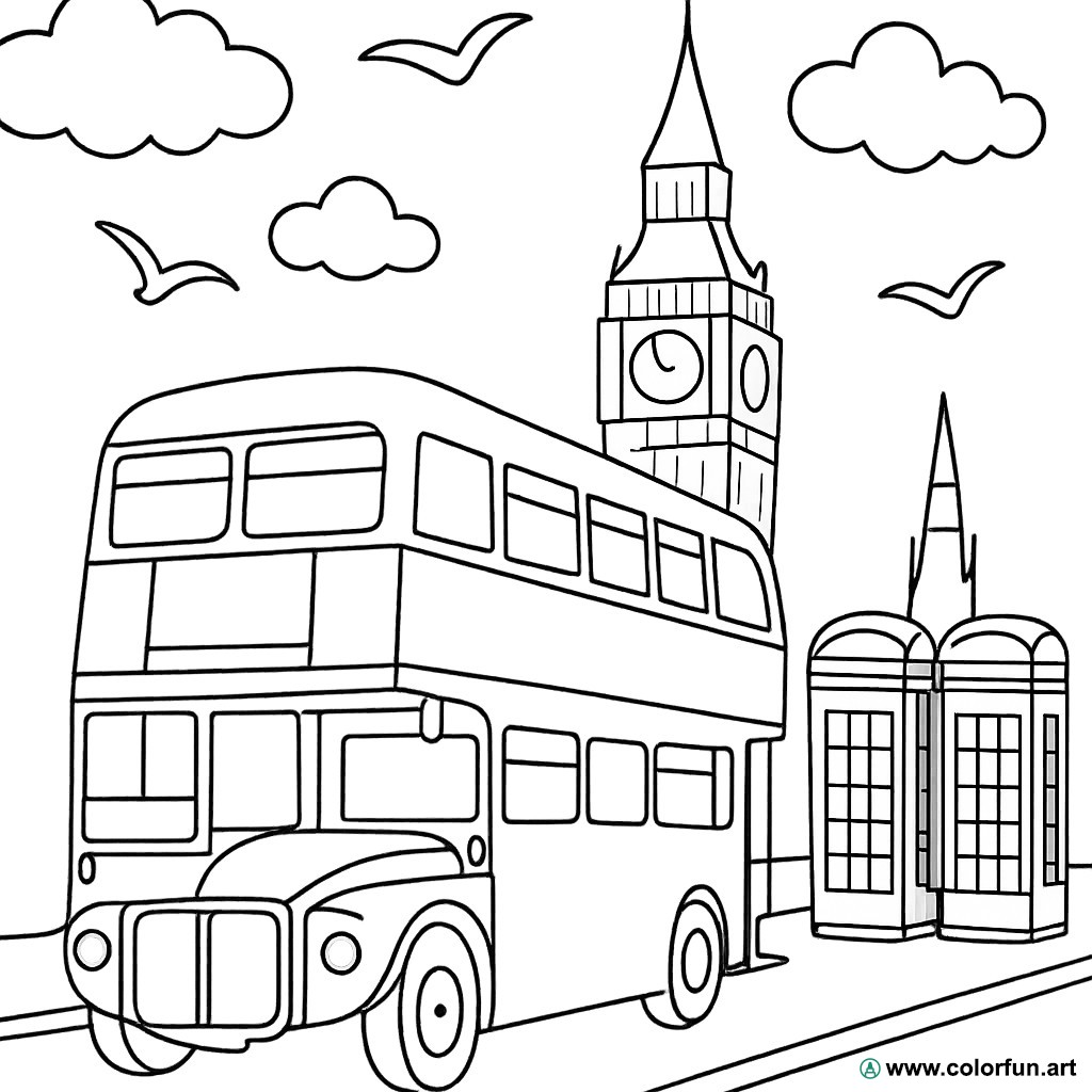 desenhos para colorir londres vintage