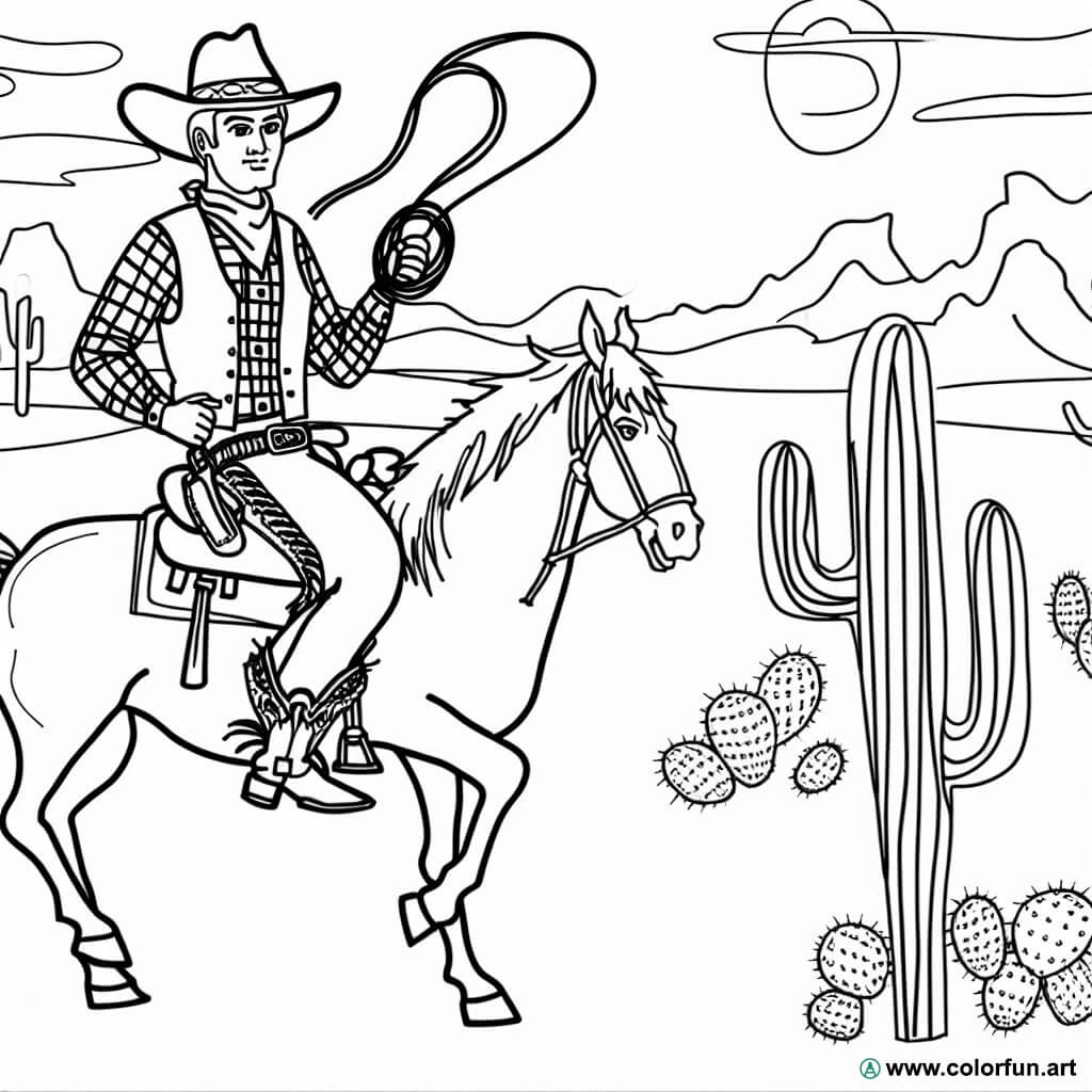 desenhos para colorir cowboy vintage