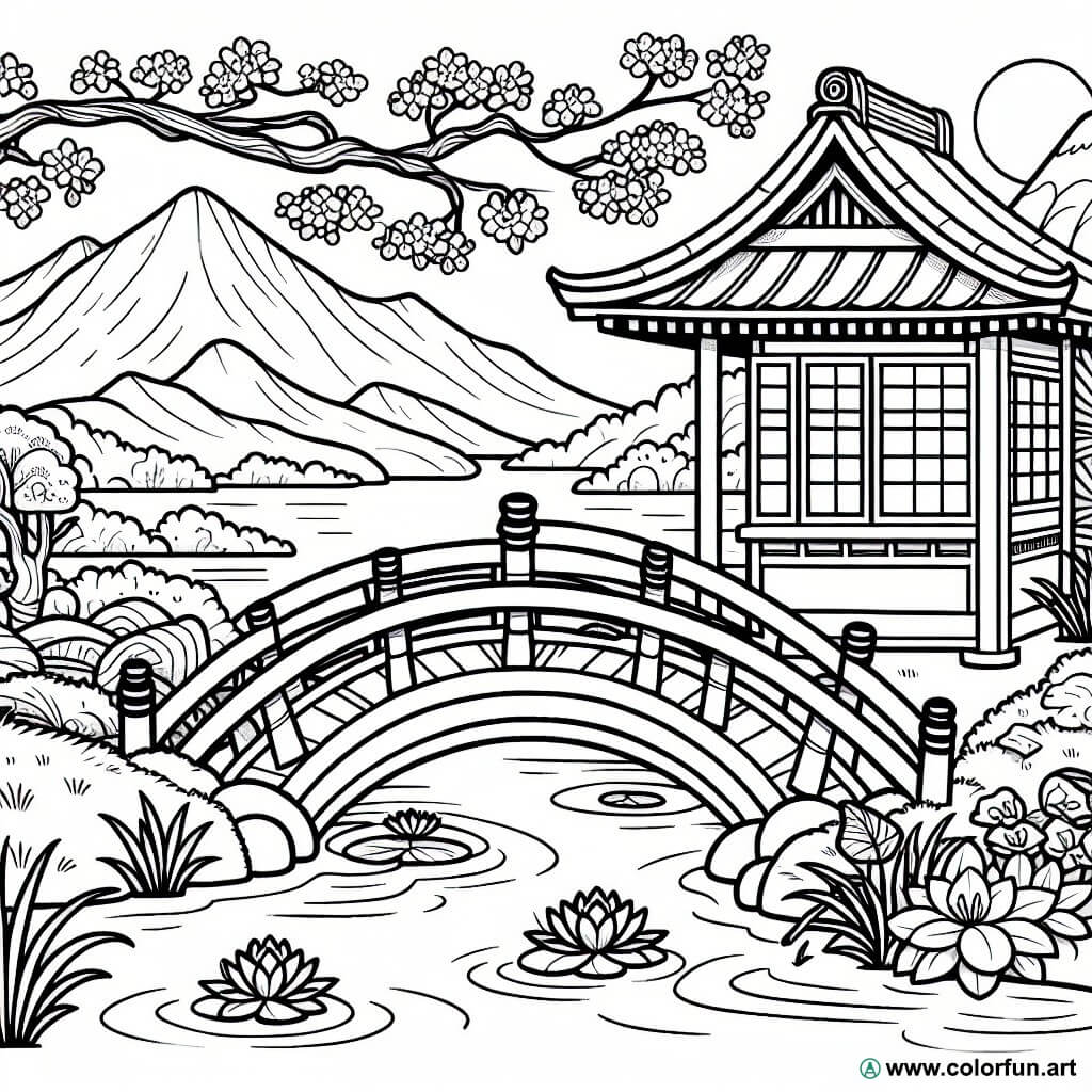 Desenhos para colorir de um jardim japonês Para Baixar ou Imprimir ...