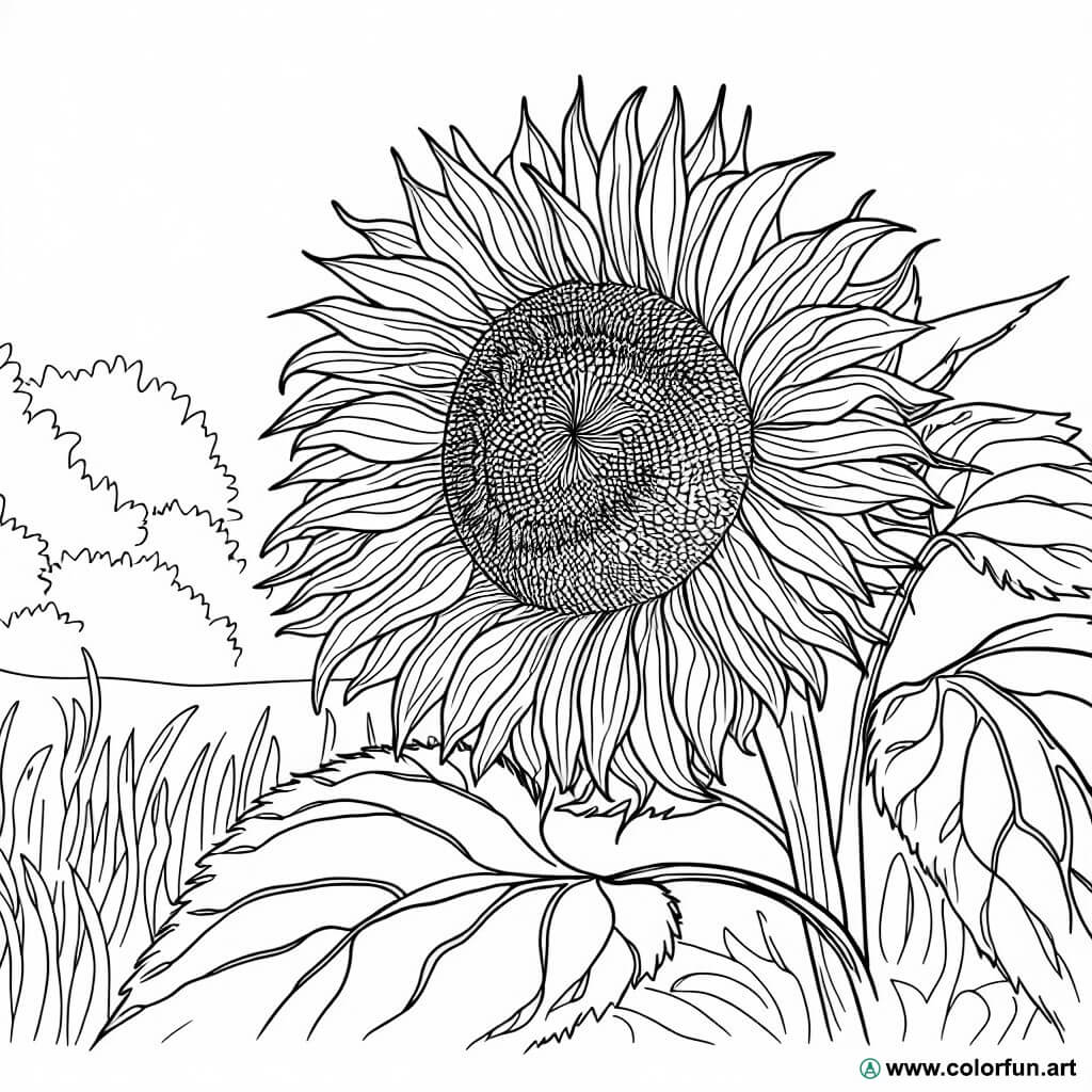 desenhos para colorir girassol vintage