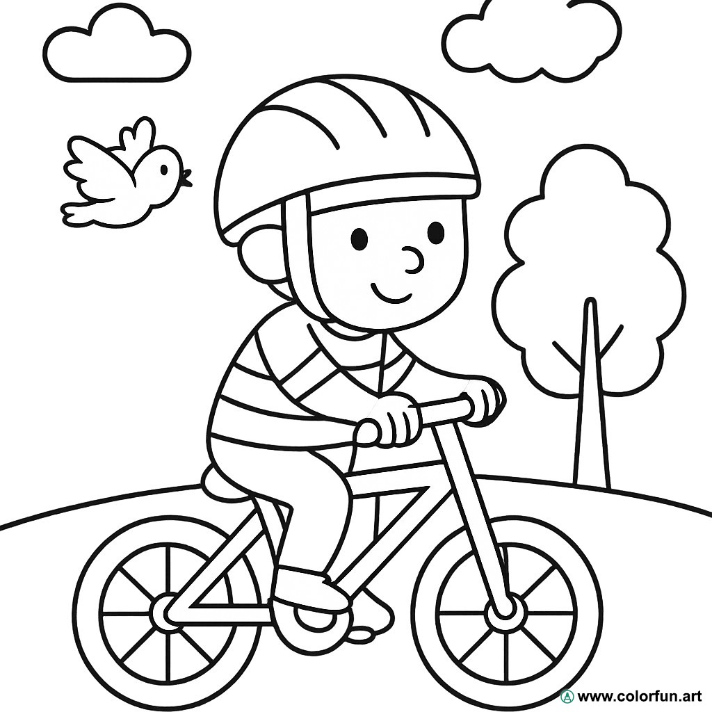 desenhos para colorir ciclista criança