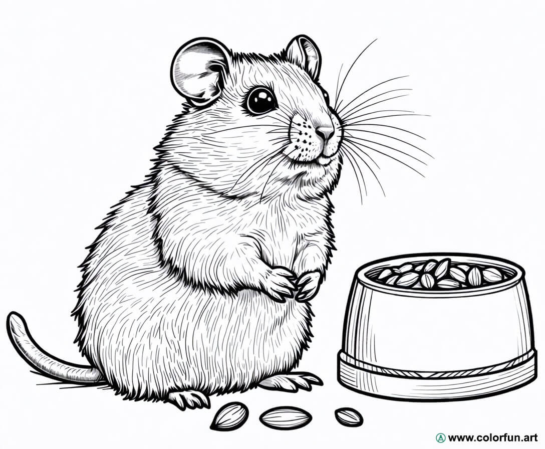 desenhos para colorir hamster realista
