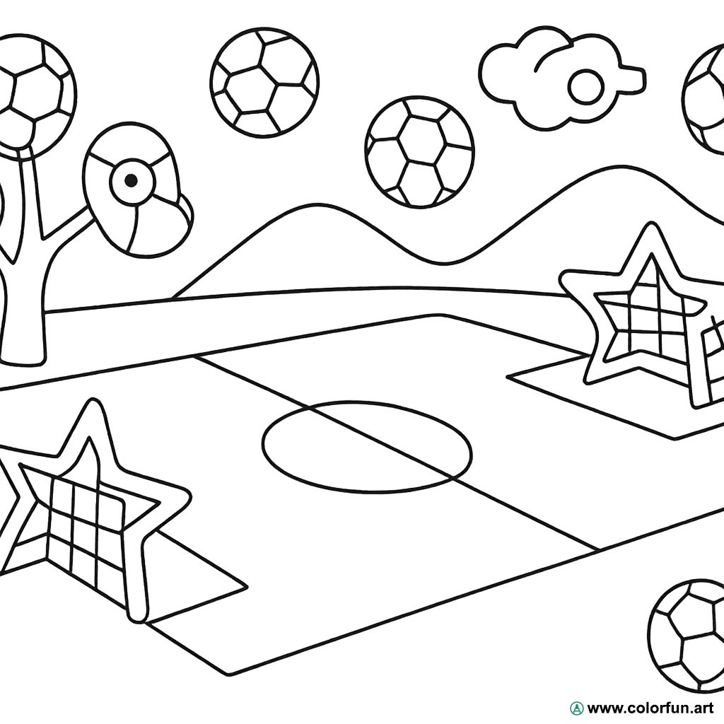Desenhos para colorir de um campo de futebol original Para Baixar ou ...