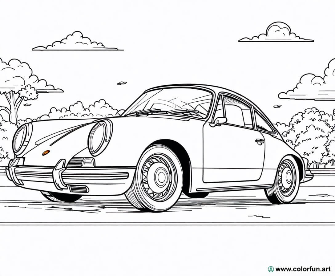 desenhos para colorir porsche vintage