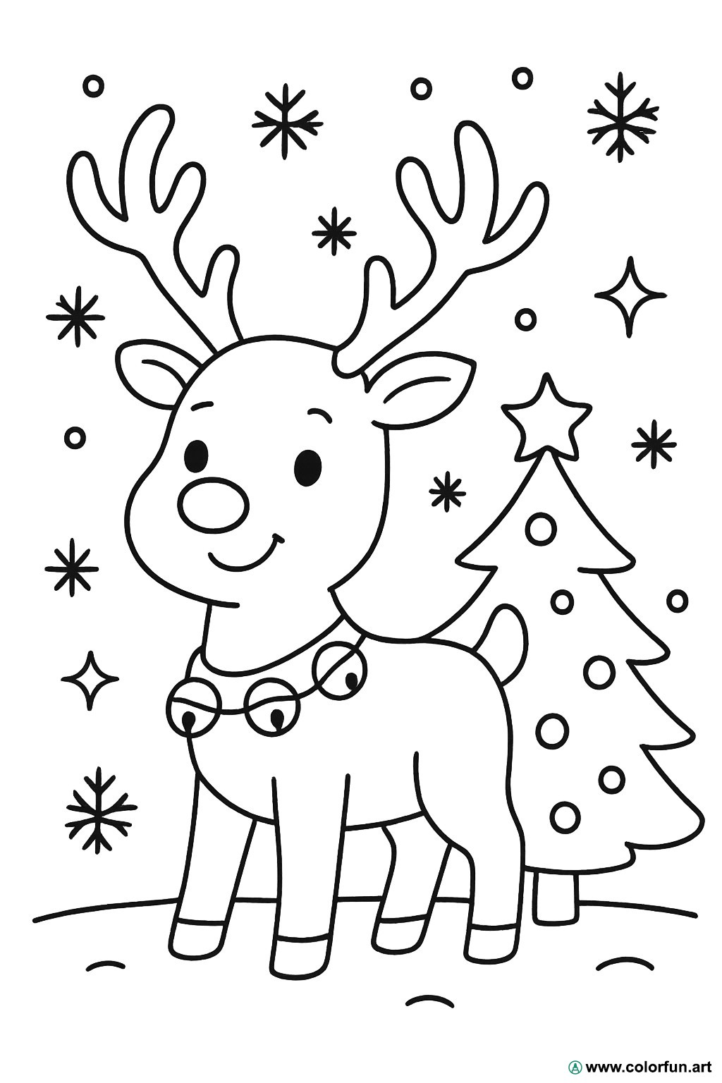 desenhos para colorir rena de natal realista