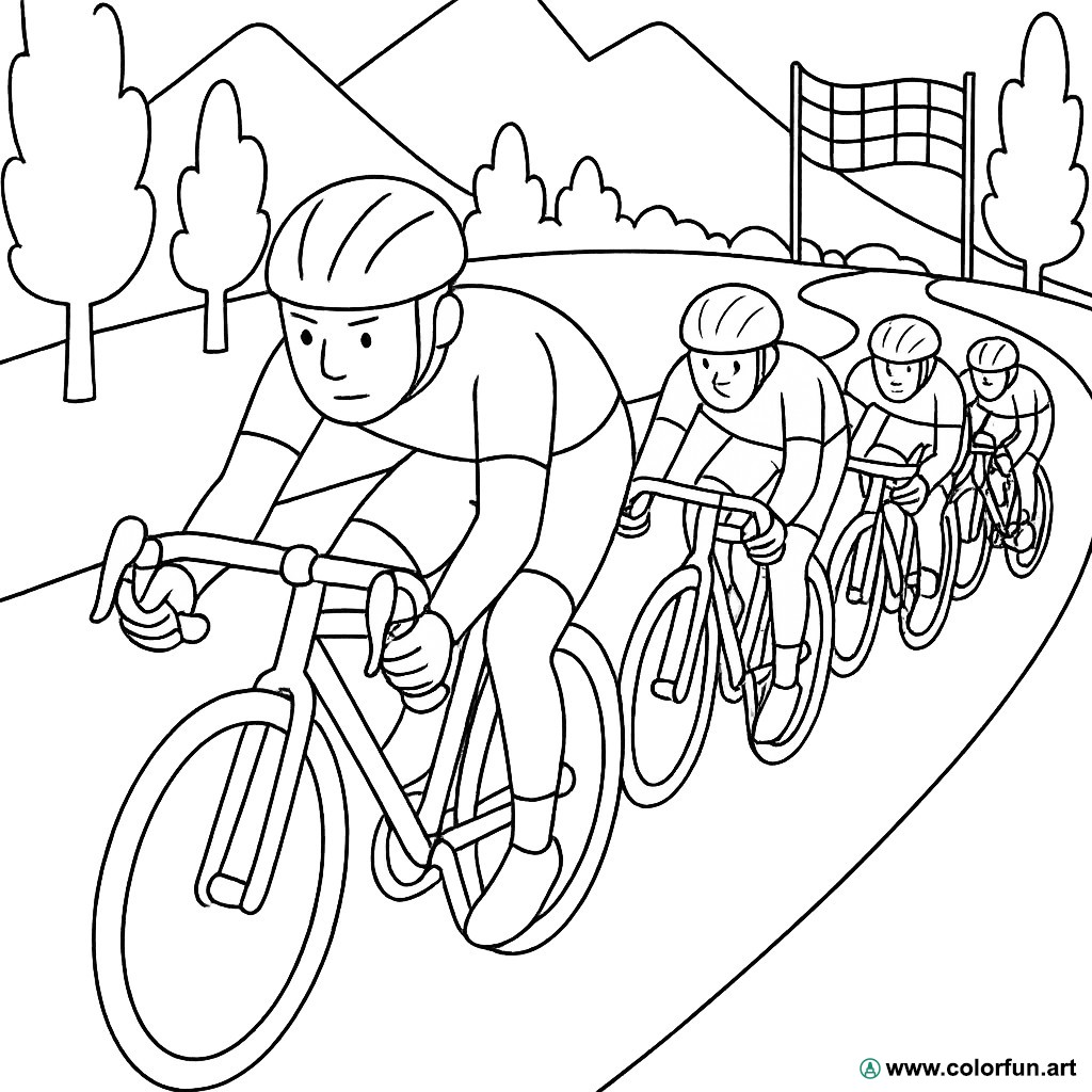 desenhos para colorir competição ciclística