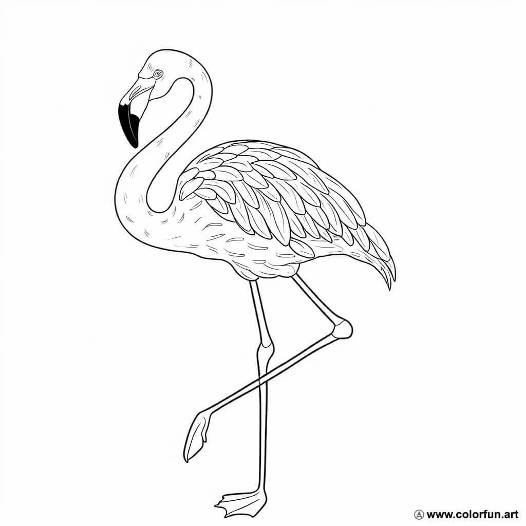 desenhos para colorir flamingo realista