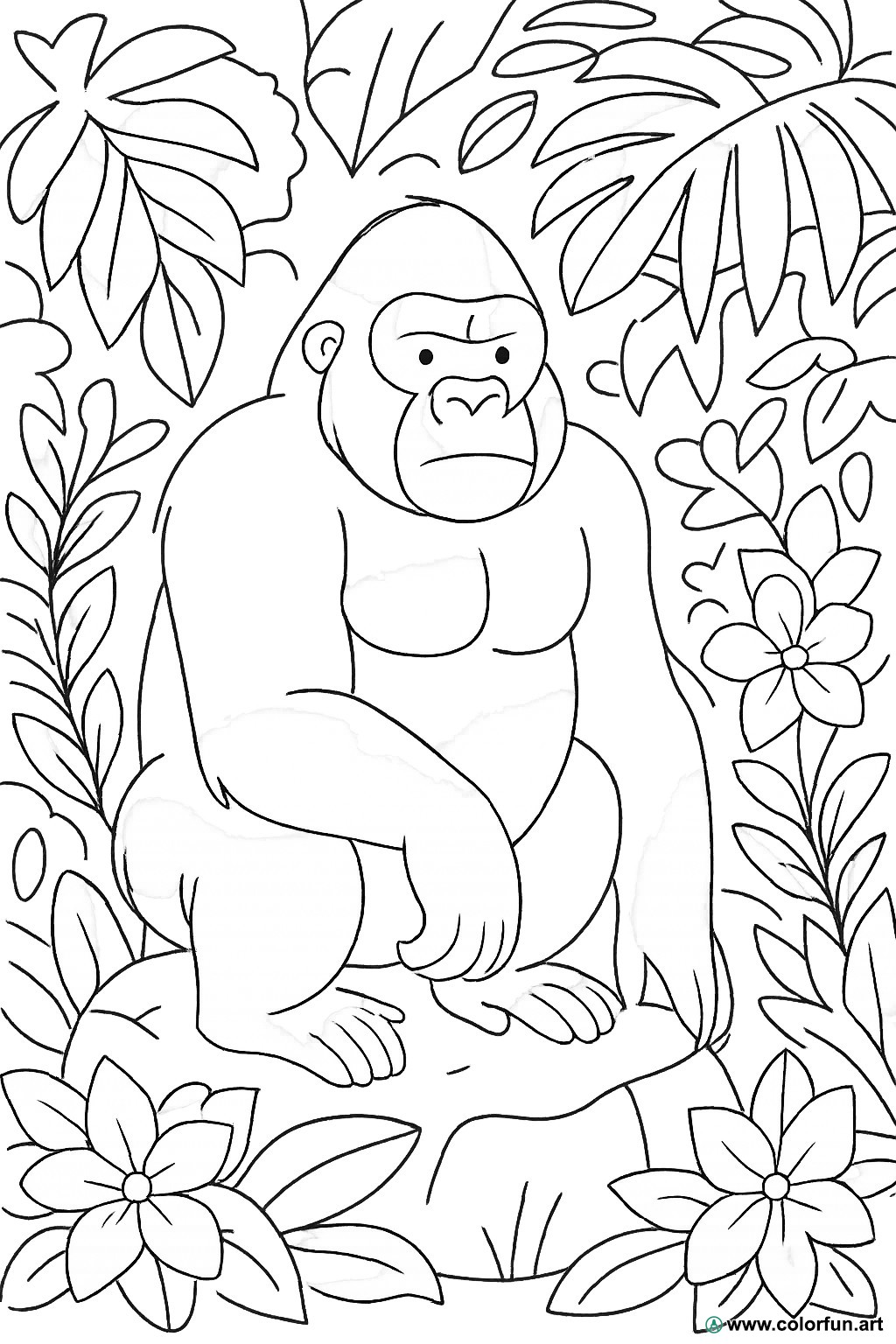 desenhos para colorir gorila das montanhas