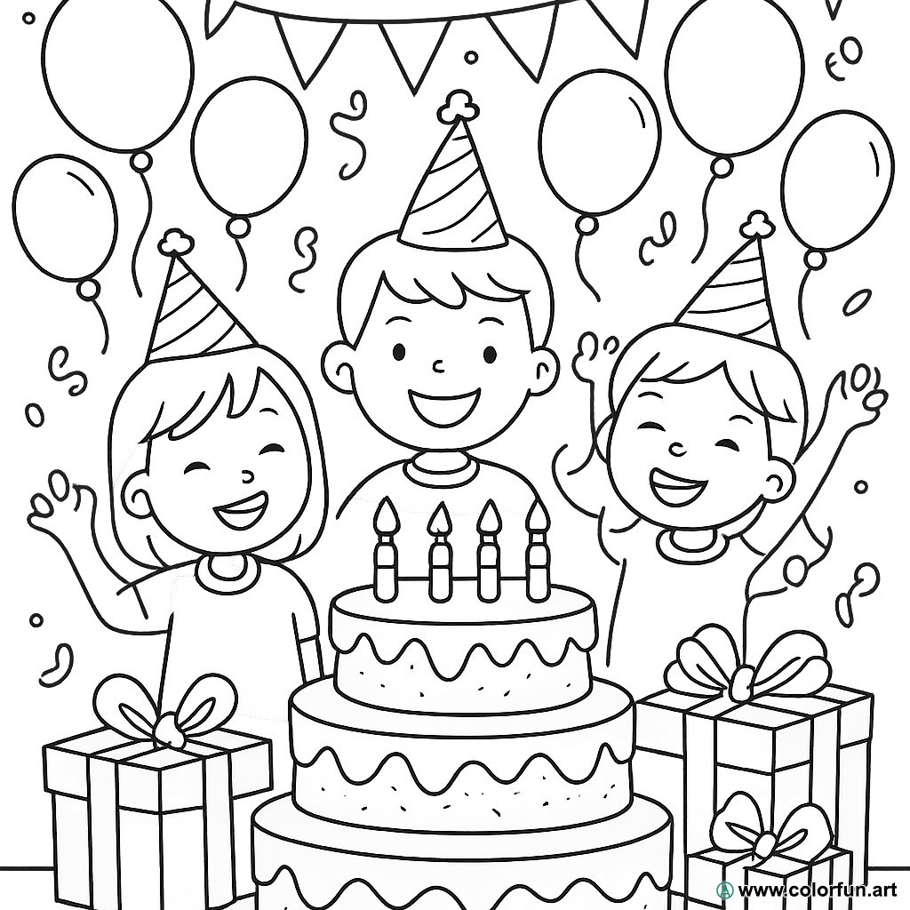 Desenhos para colorir para um feliz aniversário e uma festa surpresa ...