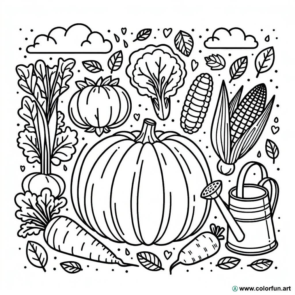 desenhos para colorir horta legumes