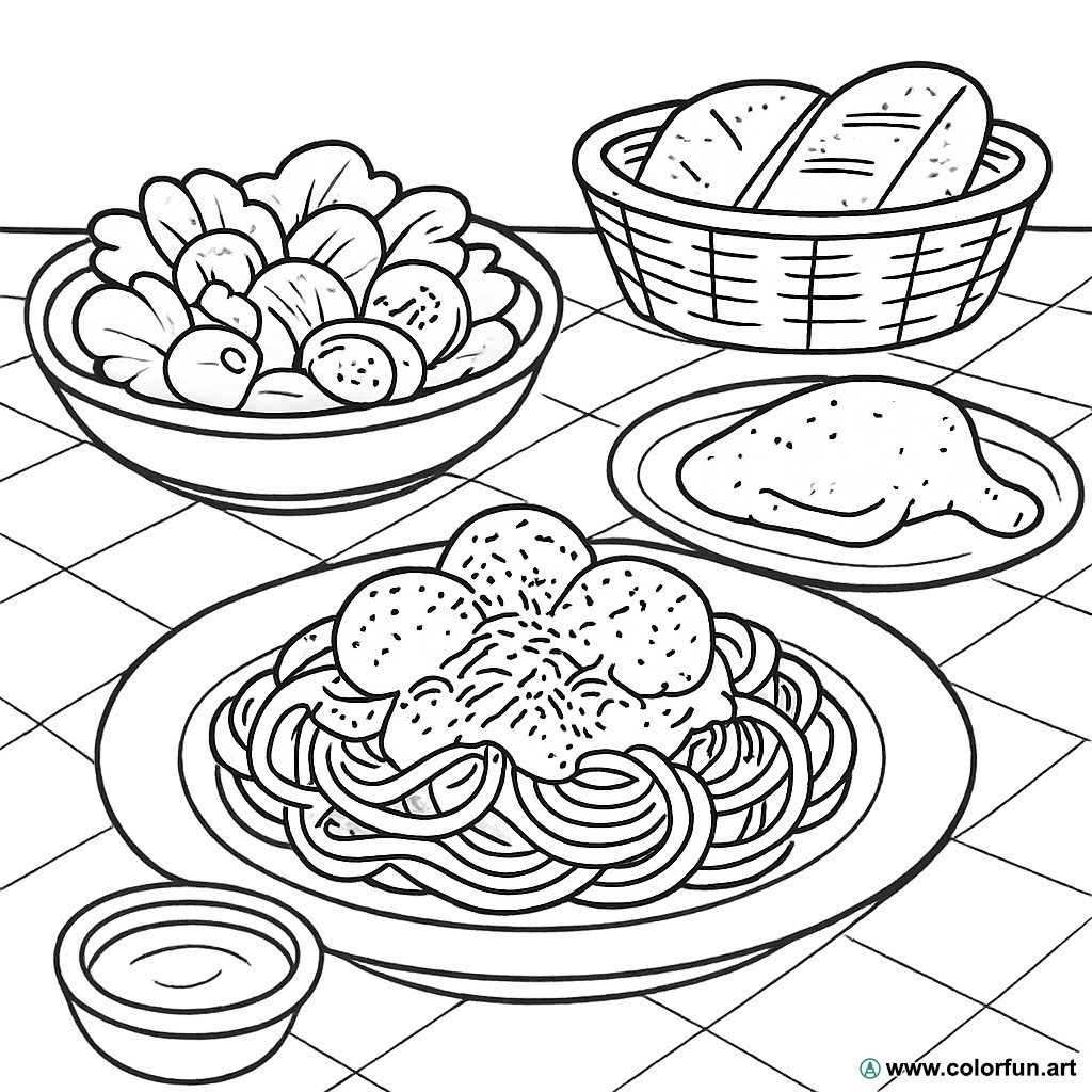 Desenhos para colorir de pratos cozinhados Para Baixar ou Imprimir ...