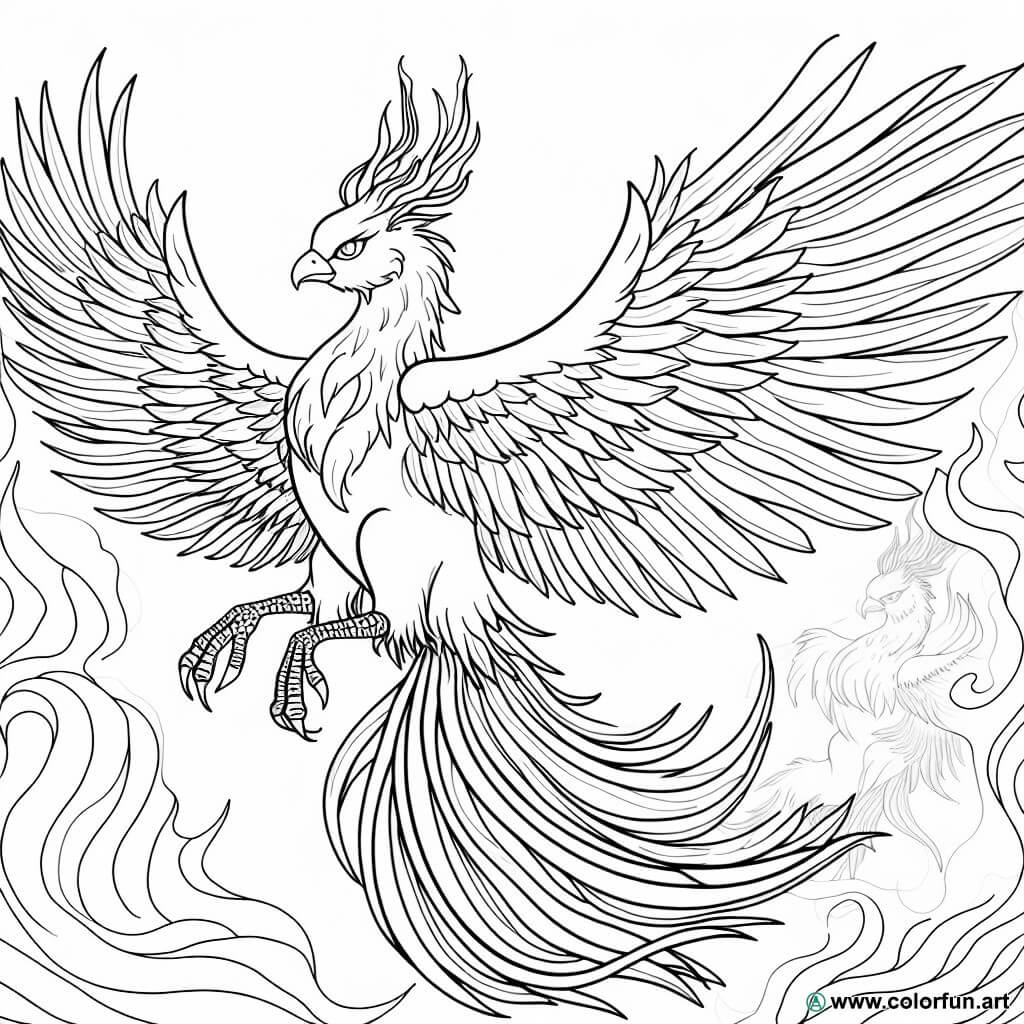 desenhos para colorir fênix realista
