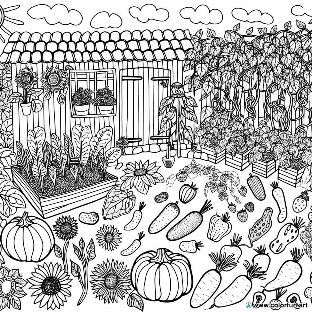 desenhos para colorir horta orgânica