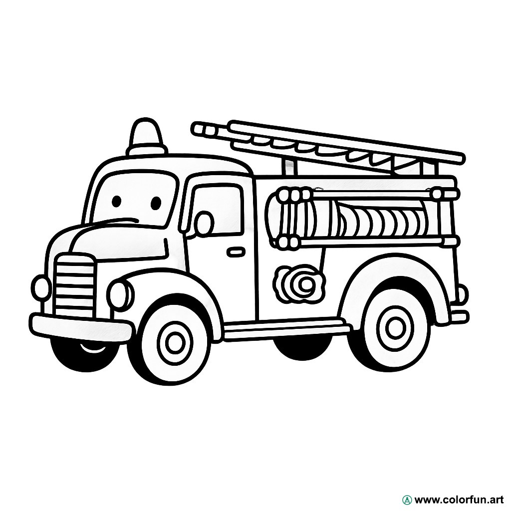 desenhos para colorir caminhão de bombeiro vintage