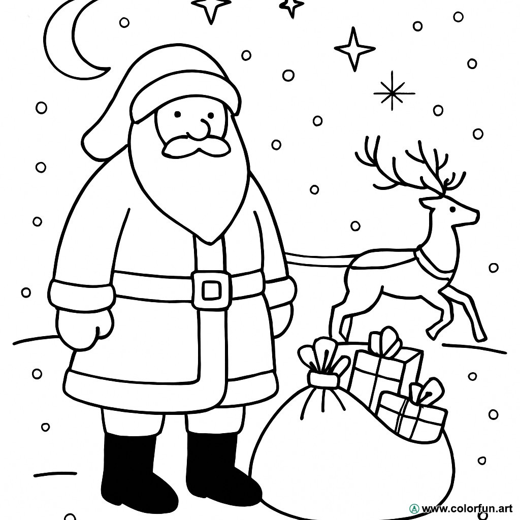 desenhos para colorir pai natal vintage