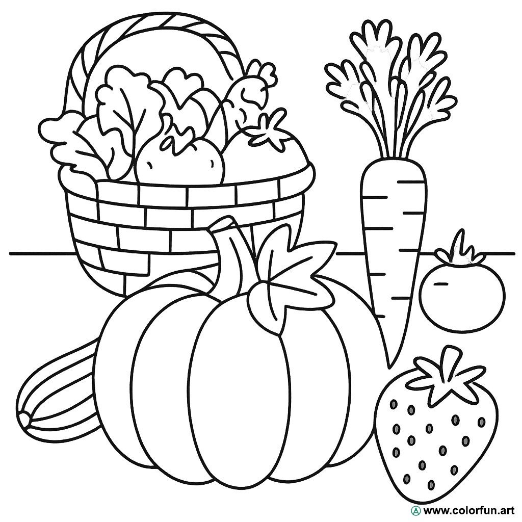 desenhos para colorir horta frutas e legumes