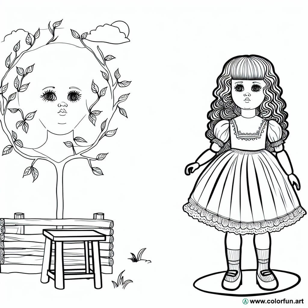 desenhos para colorir boneca manequim vintage