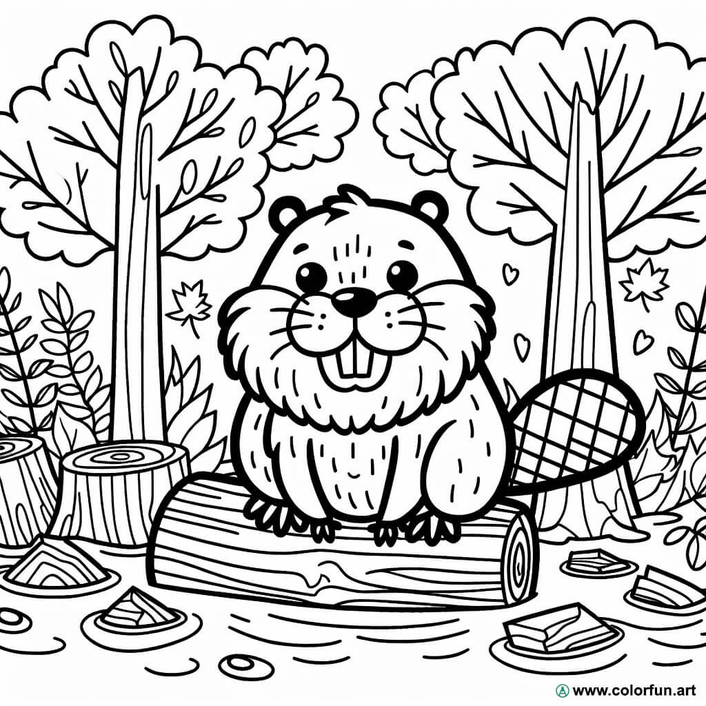desenhos para colorir castor realista