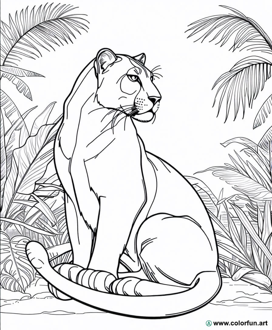 desenhos para colorir pantera realista