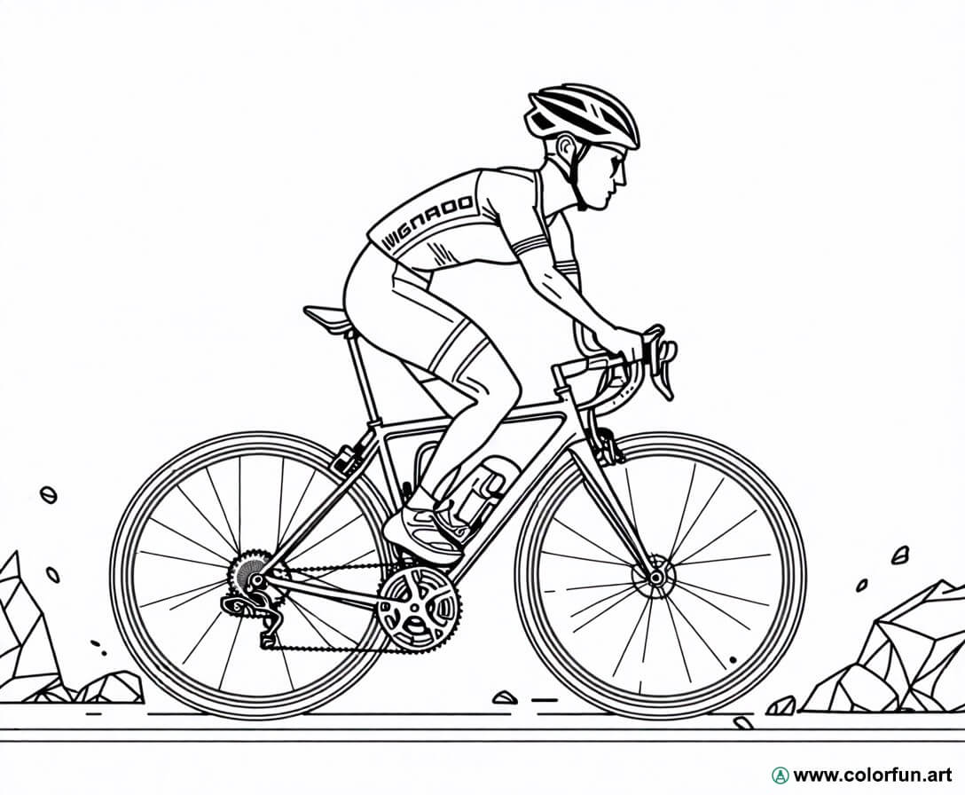 desenhos para colorir ciclista com capacete