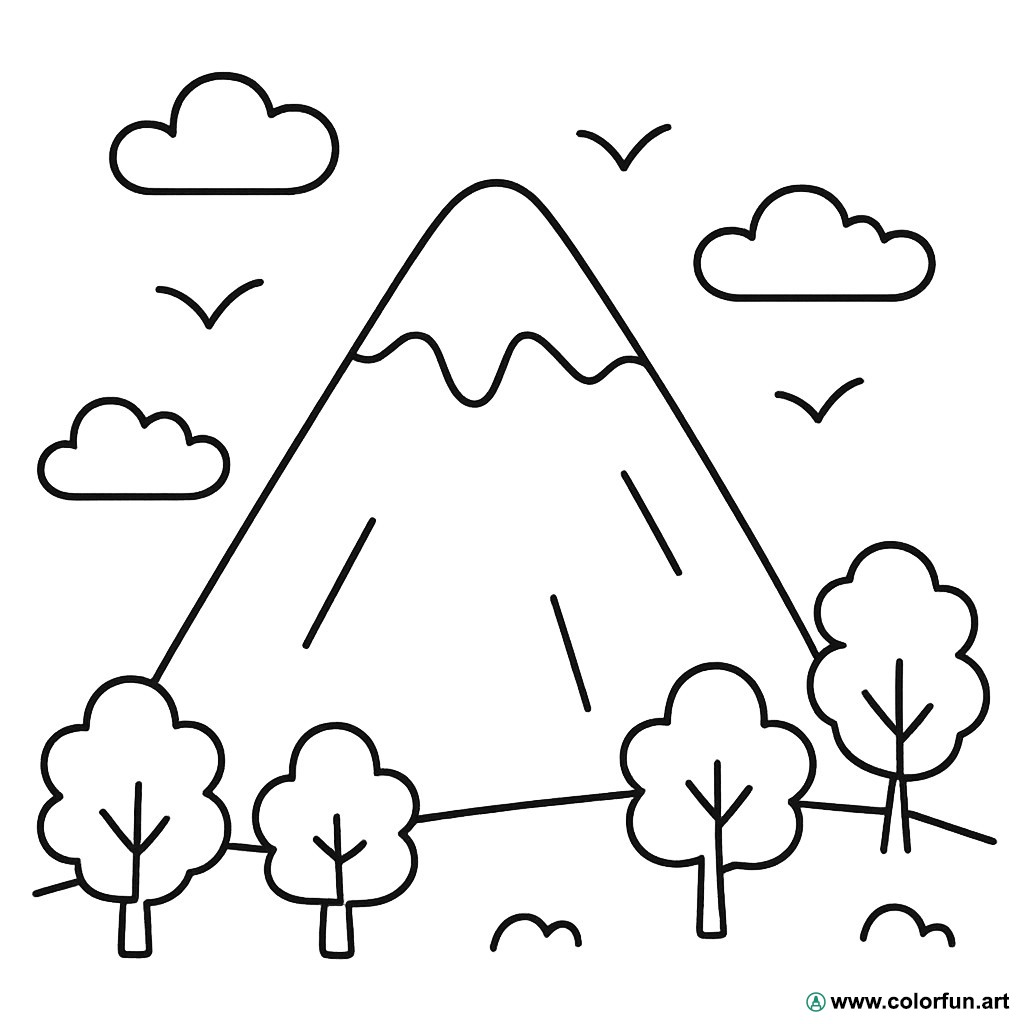 desenhos para colorir montanha fácil