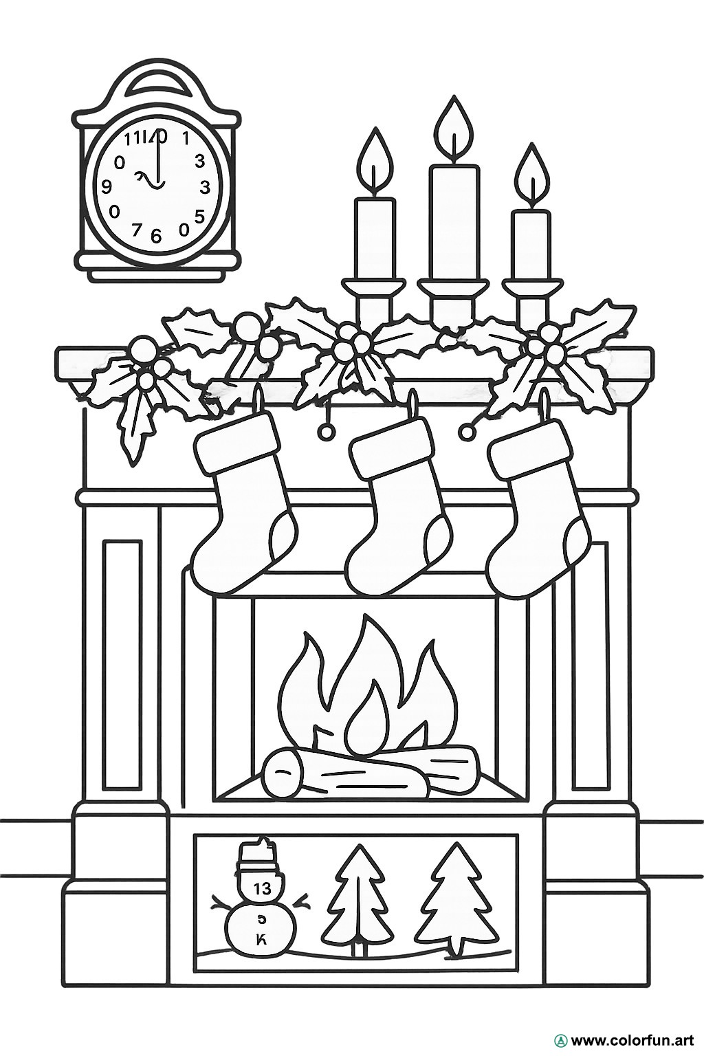 desenhos para colorir chaminé vintage