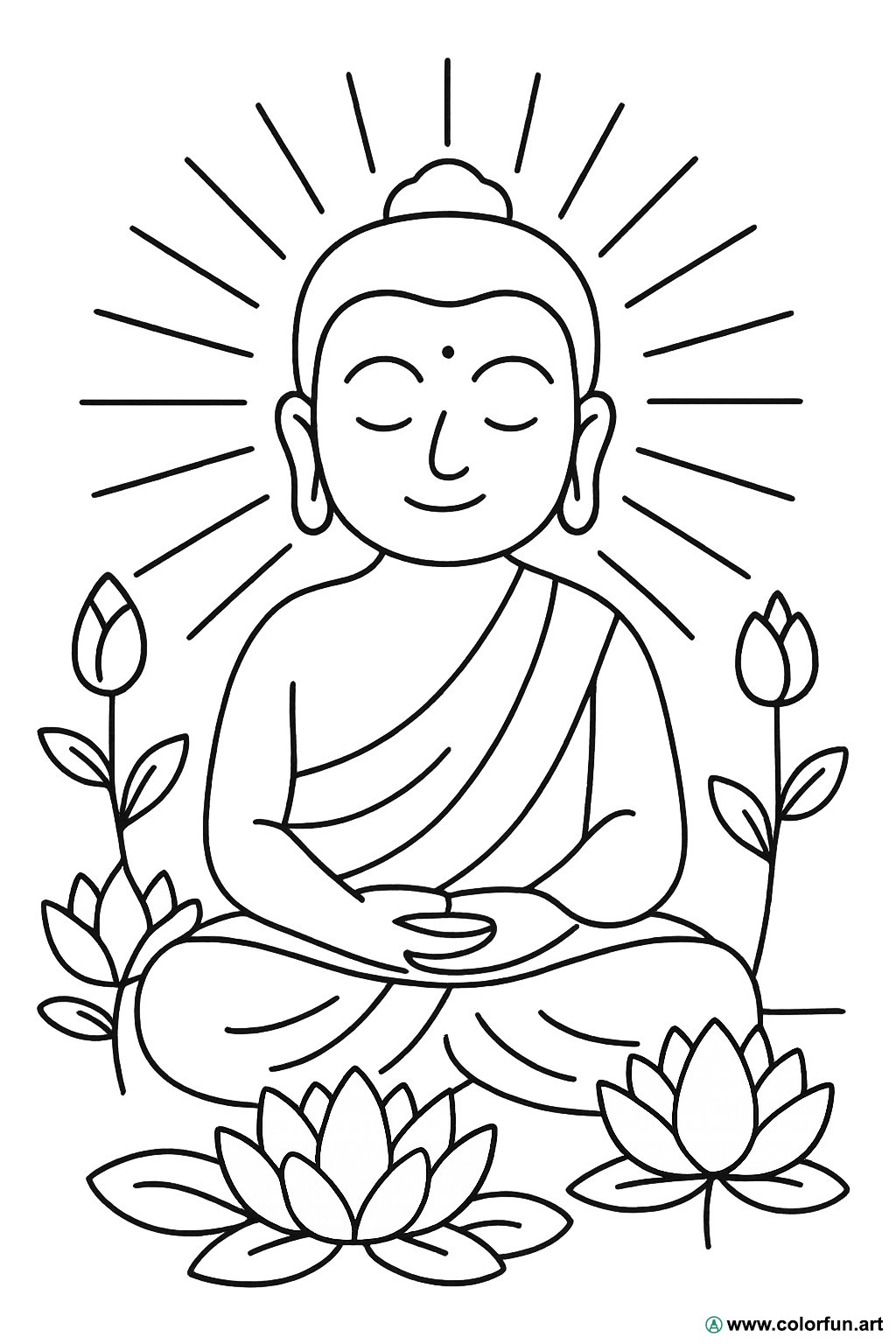 Desenhos para colorir de um Buda asiático Para Baixar ou Imprimir ...