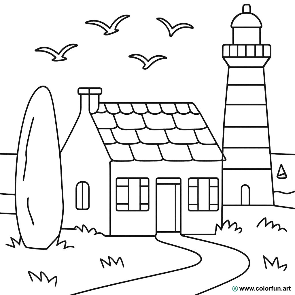 desenhos para colorir bretanha paisagem