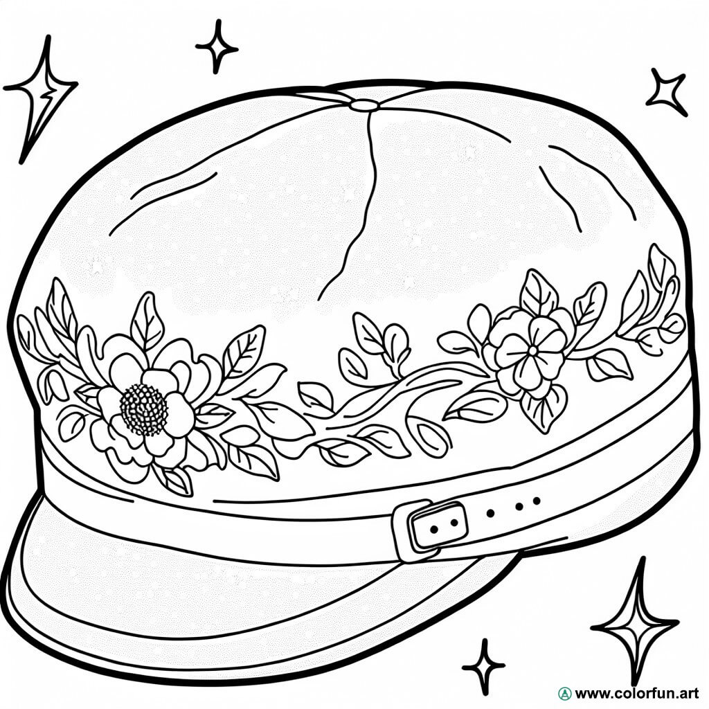 desenhos para colorir boné vintage
