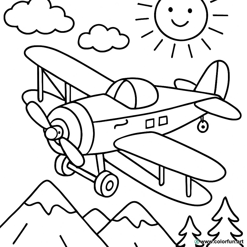 desenhos para colorir avião vintage