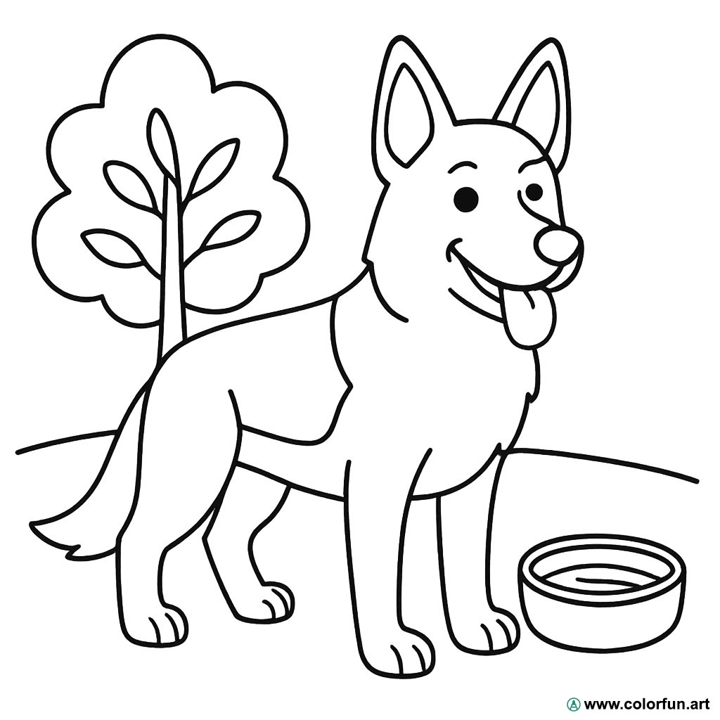 desenhos para colorir pastor alemão realista