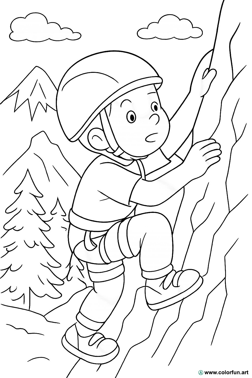 desenhos para colorir montanha escalada