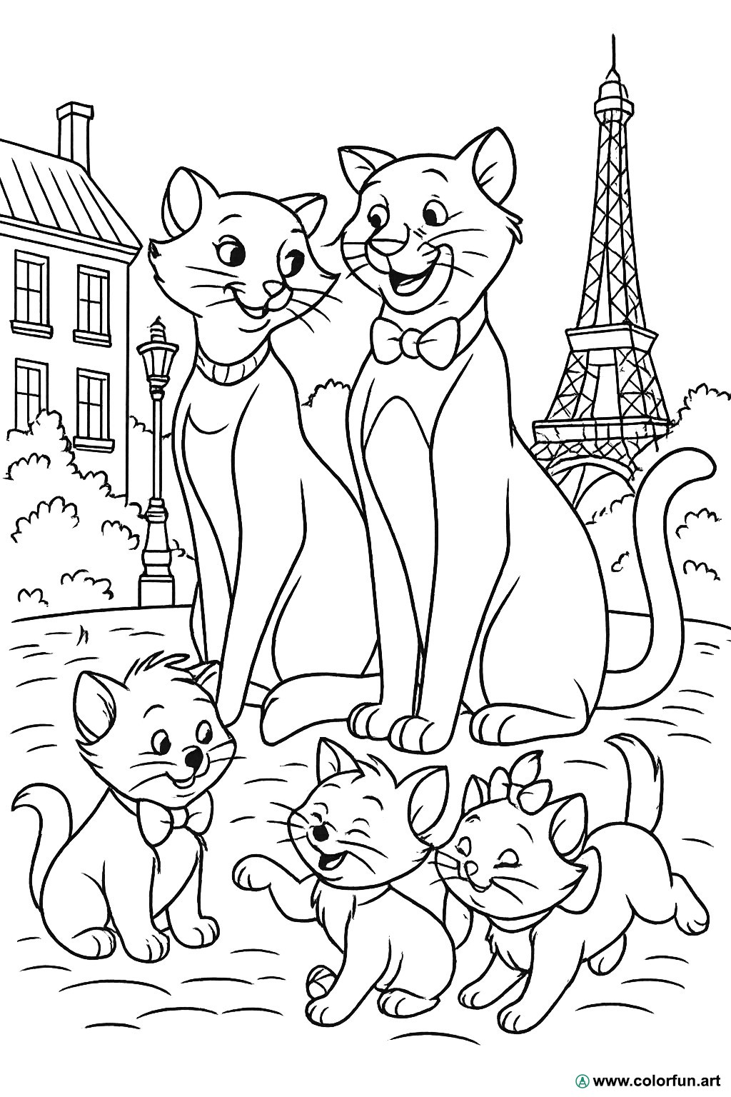 desenhos para colorir os aristogatas disney vintage