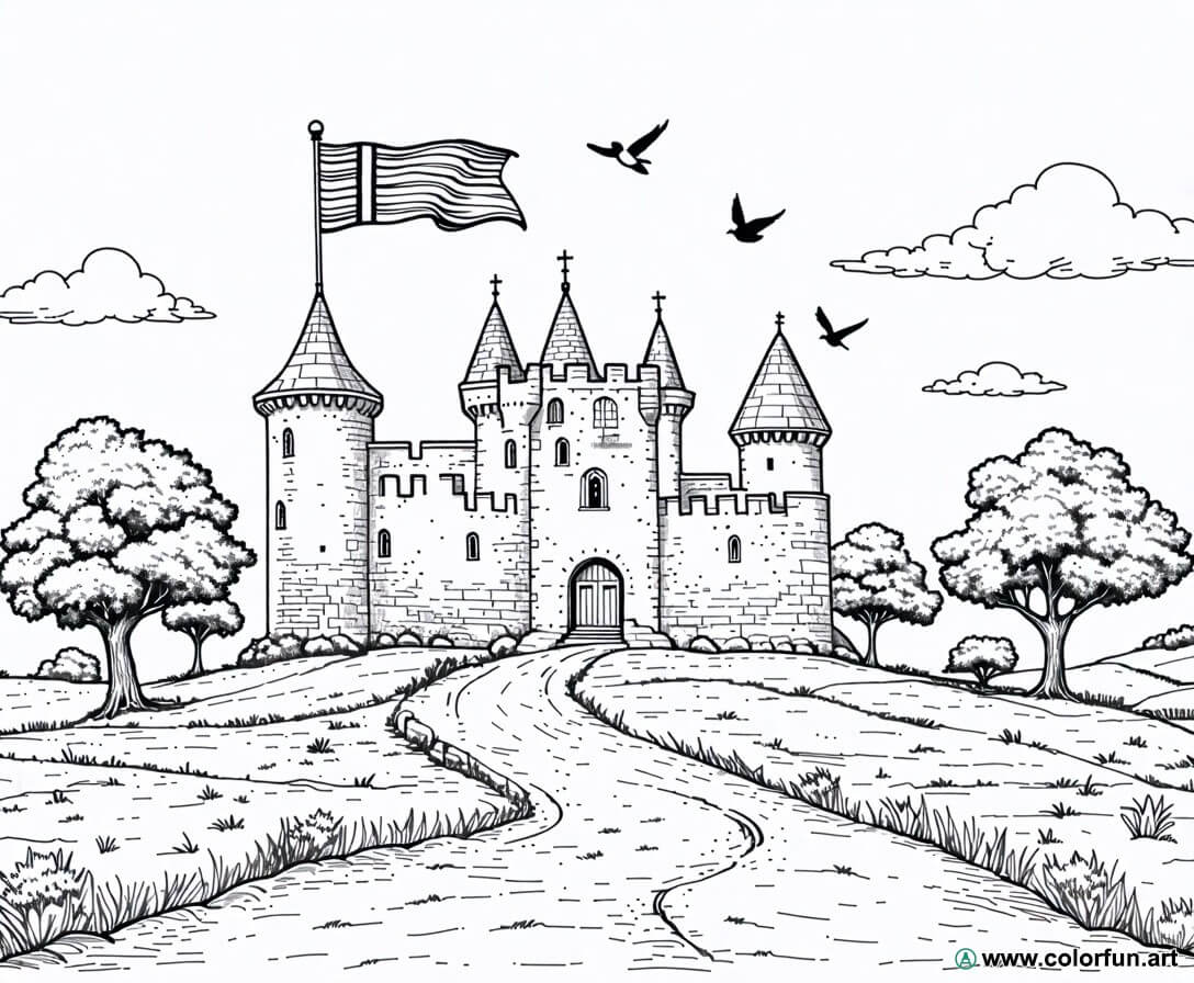desenhos para colorir bretanha castelos históricos