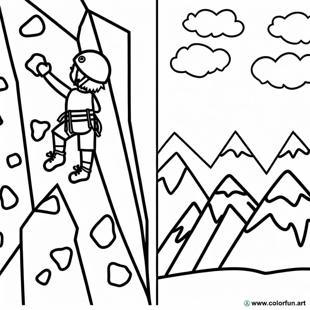 desenhos para colorir escalada montanha