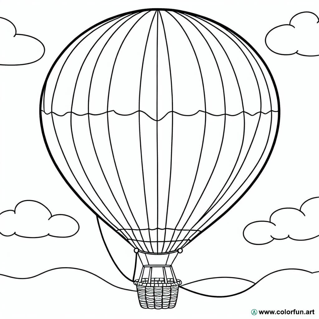 desenhos para colorir balão de ar quente vintage