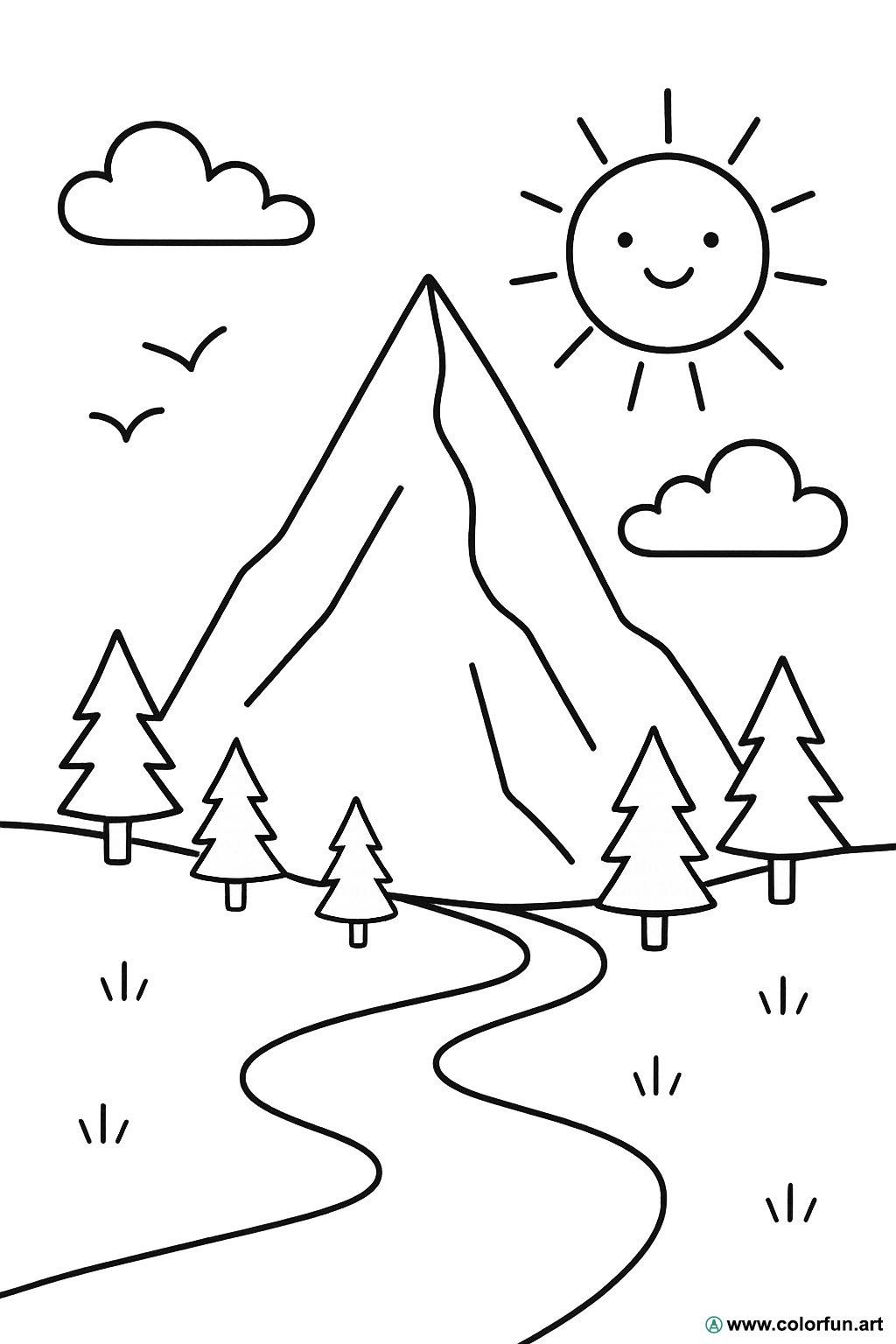 desenhos para colorir montanha maternal