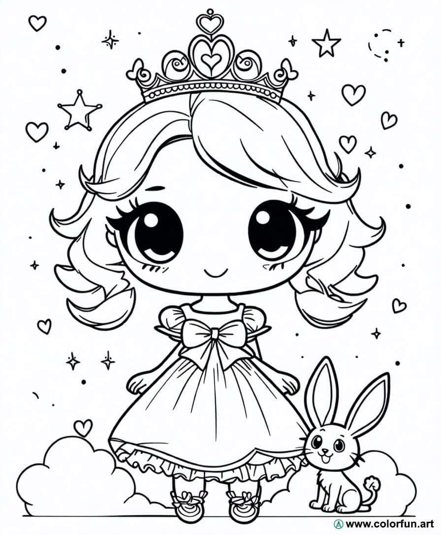 Desenhos para colorir de princesa Disney kawaii Para Baixar ou Imprimir ...
