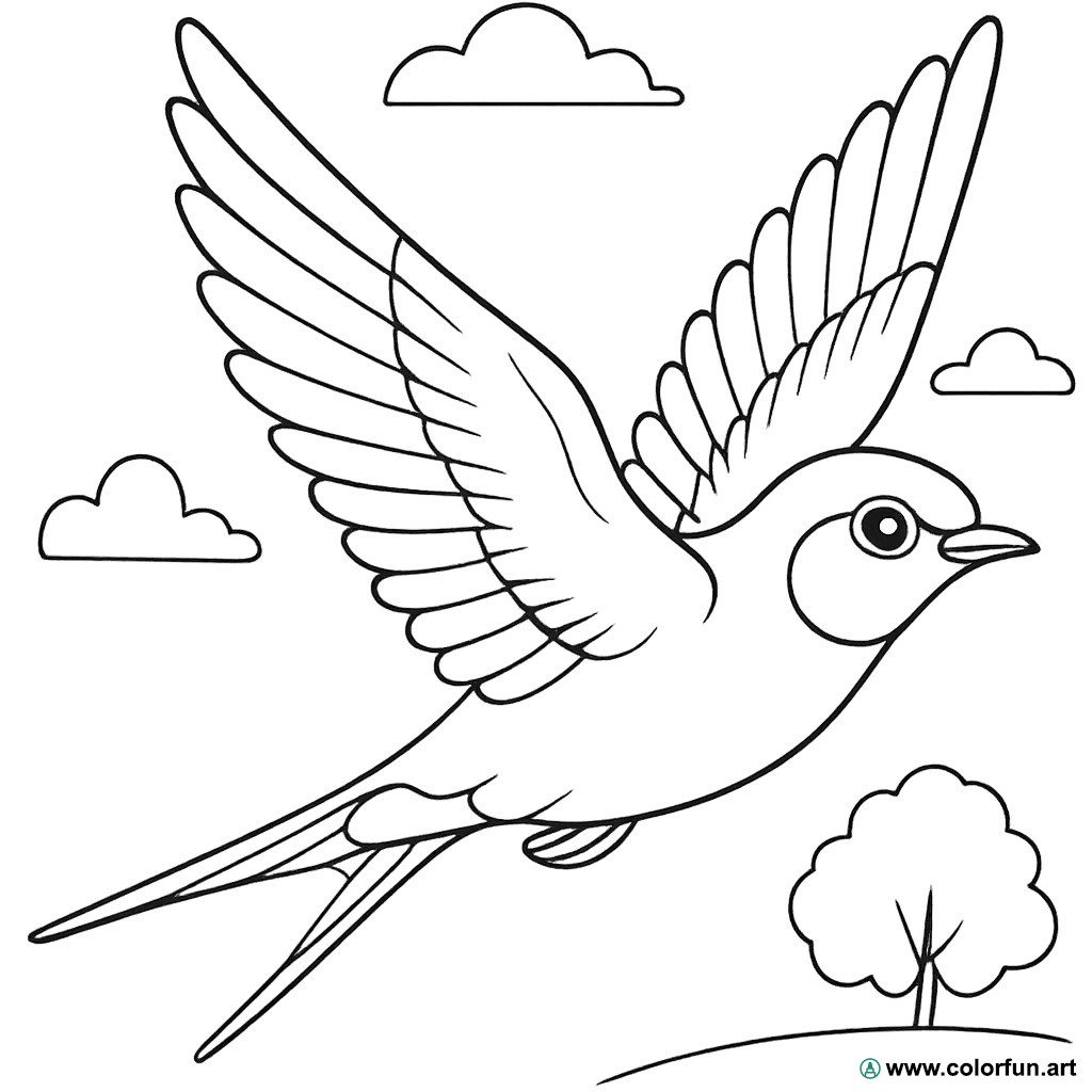 desenhos para colorir andorinha realista