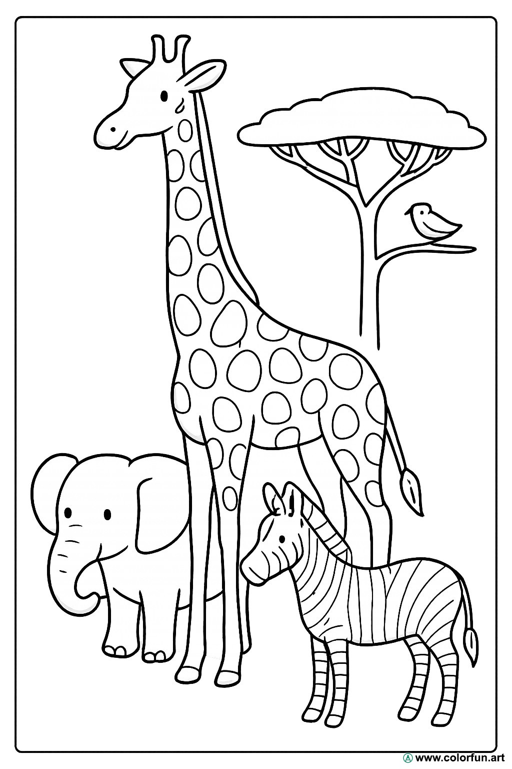 desenhos para colorir animais da savana realistas