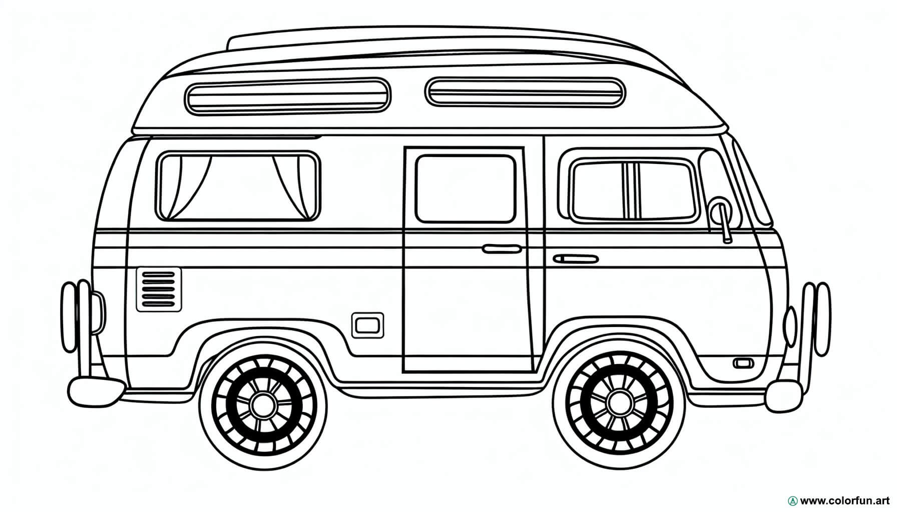 desenhos para colorir camper vintage