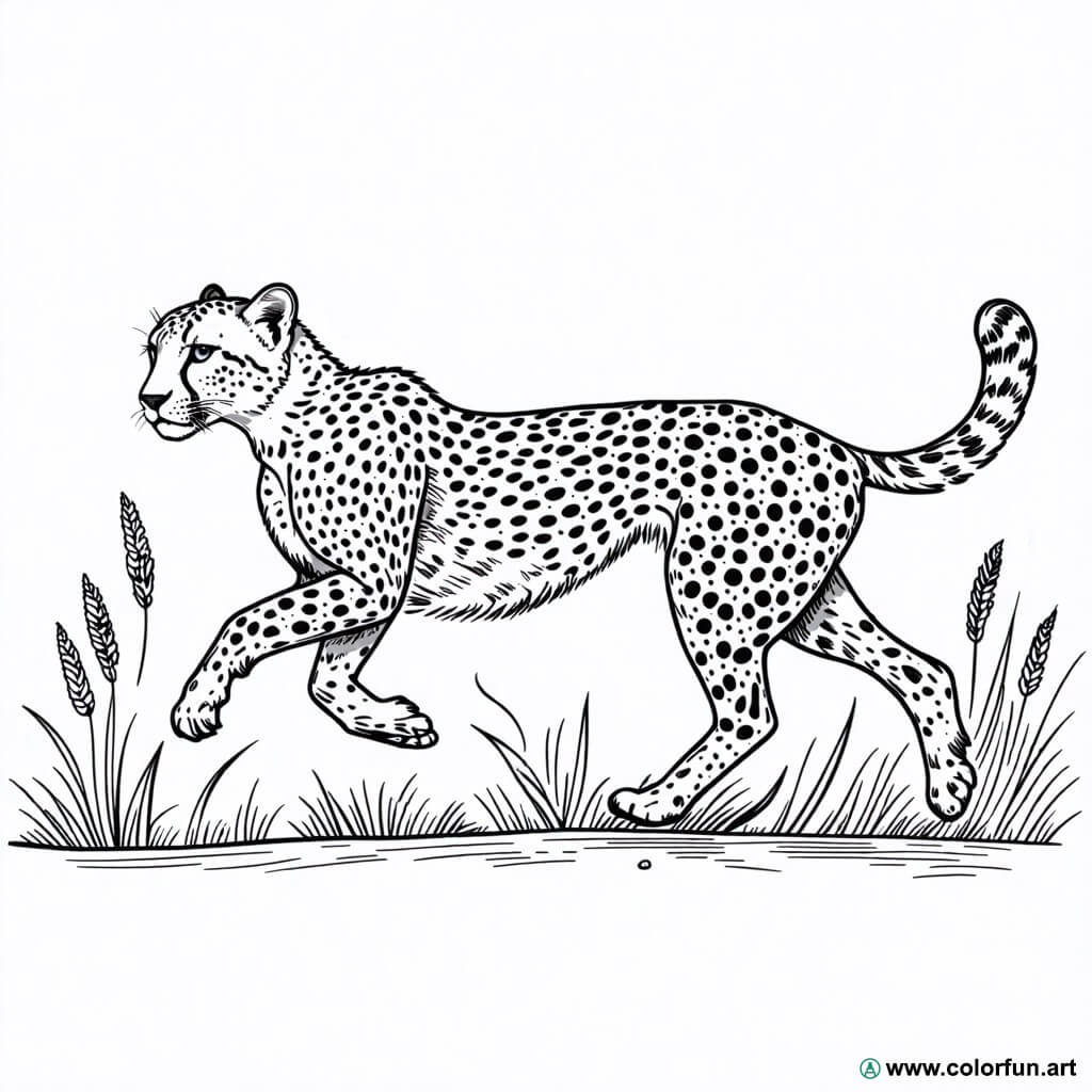 desenhos para colorir guepardo realista