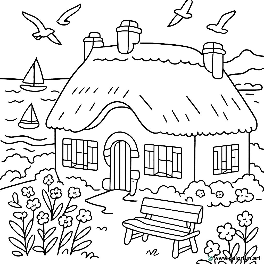 desenhos para colorir paisagem bretanha
