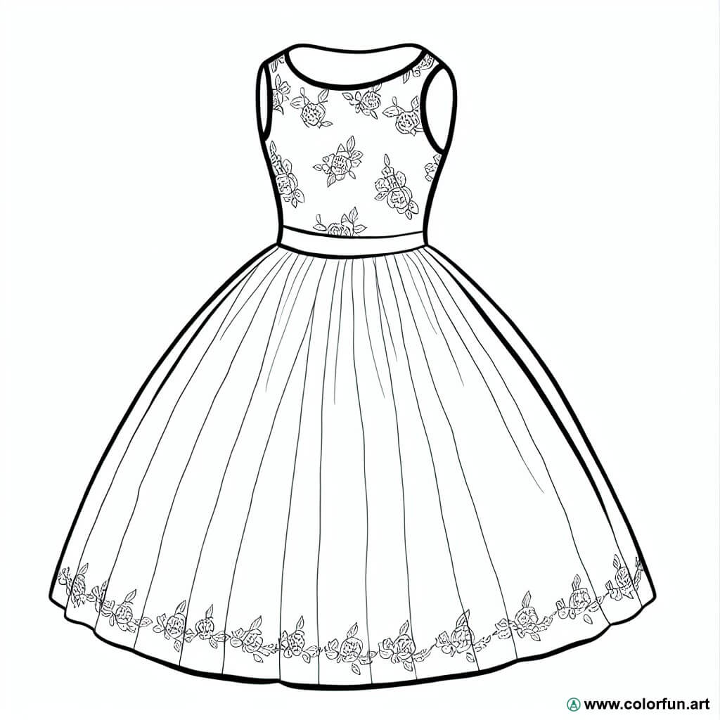 desenhos para colorir vestido vintage
