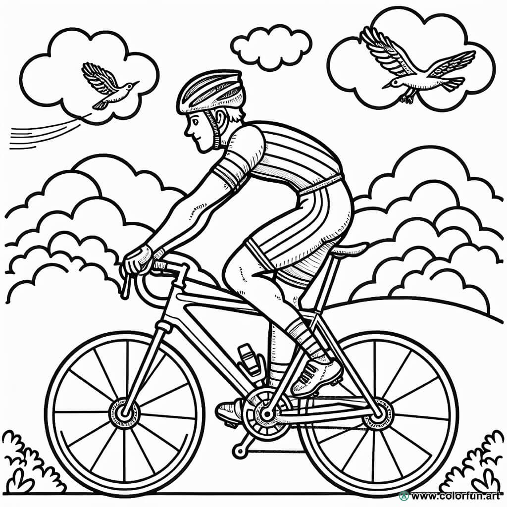 desenhos para colorir corrida de ciclismo