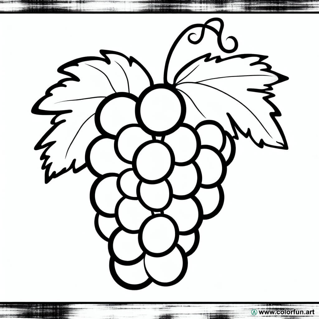 desenhos para colorir uva vintage